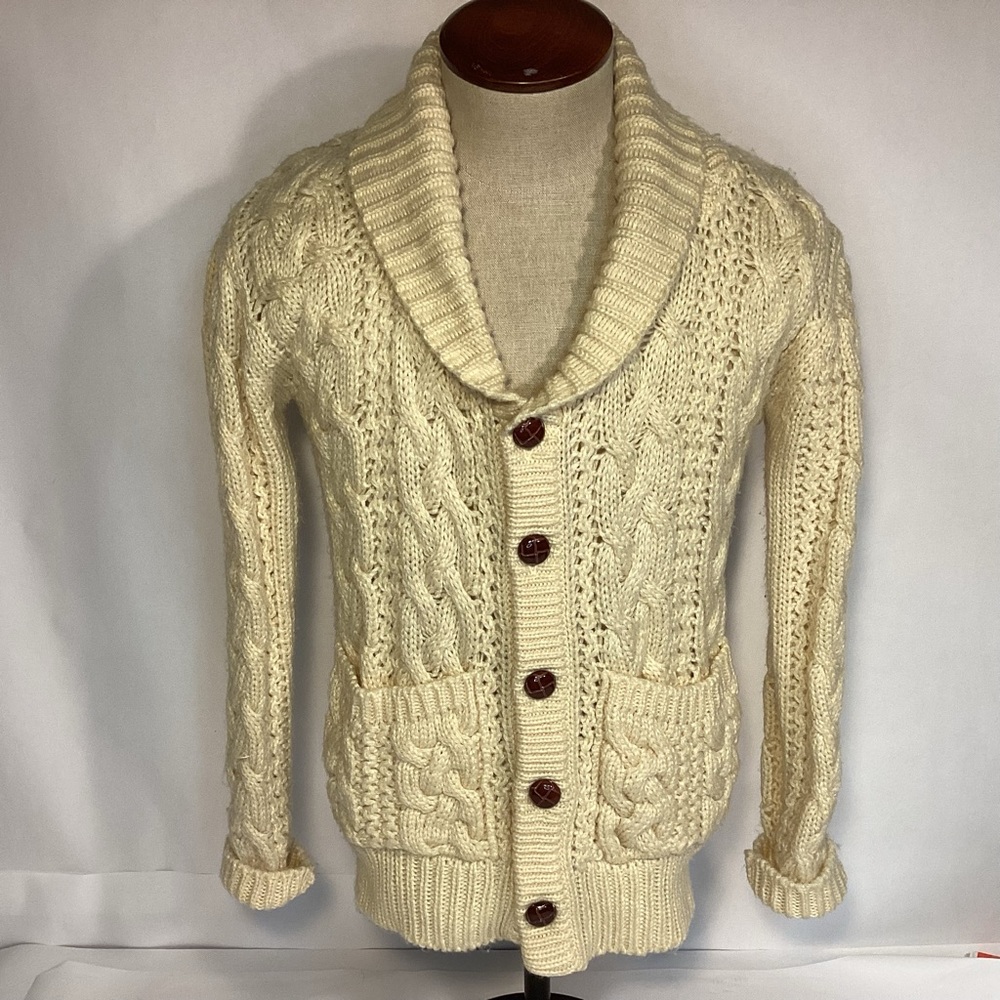 Vintage CollAgeman Shawl Collar Cardigan Sweater Unisex Womens size medium